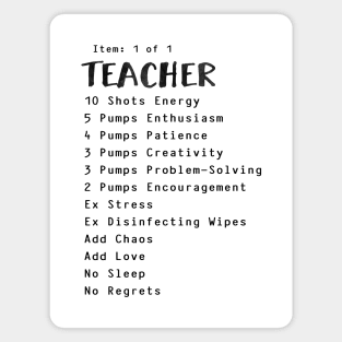 Teacher Starbucks Order - Teacher Coffee Lover Magnet